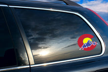 Load image into Gallery viewer, Colorado Red Blue Yellow Car Sticker Decal with Large Mountains