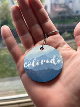 Load image into Gallery viewer, Colorado Mountain Silhouette Keychain