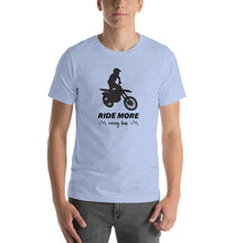Load image into Gallery viewer, Ride More Worry Less Dirt Bike with Mtns - Short-Sleeve Unisex T-Shirt