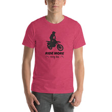Load image into Gallery viewer, Ride More Worry Less Dirt Bike with Mtns - Short-Sleeve Unisex T-Shirt