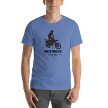Load image into Gallery viewer, Ride More Worry Less Dirt Bike with Mtns - Short-Sleeve Unisex T-Shirt