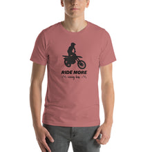 Load image into Gallery viewer, Ride More Worry Less Dirt Bike with Mtns - Short-Sleeve Unisex T-Shirt