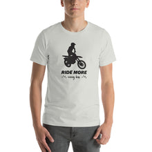 Load image into Gallery viewer, Ride More Worry Less Dirt Bike with Mtns - Short-Sleeve Unisex T-Shirt