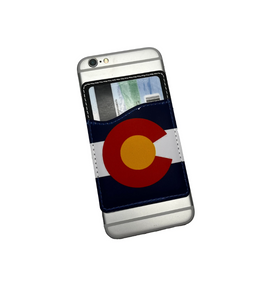 Colorado Flag Card Caddy Adhesive Wallet
