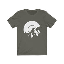 Load image into Gallery viewer, Colorado White Logo C Flag Mountain T-Shirt
