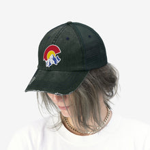 Load image into Gallery viewer, Colorado Distressed Embroidered Logo Trucker Hat

