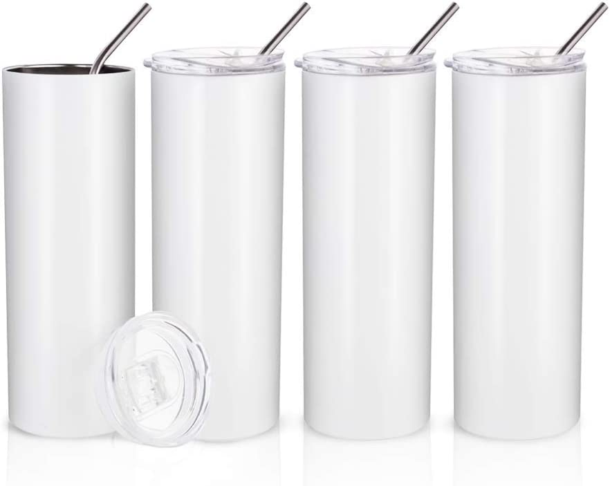 Custom 20 oz Skinny Tumbler with Straw