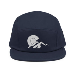 Five Panel Cap with White Colorado C over Mountains