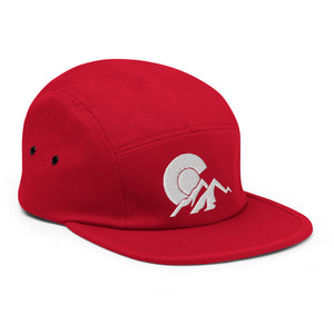 Five Panel Cap with White Colorado C over Mountains