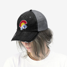 Load image into Gallery viewer, Colorado Distressed Embroidered Logo Trucker Hat
