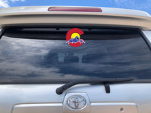 Load image into Gallery viewer, Colorado Red Blue Yellow Car Sticker Decal with Large Mountains
