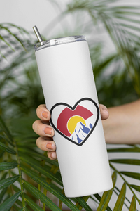 Colorado Heart Skinny Tumbler with Straw