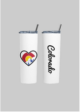 Load image into Gallery viewer, Colorado Heart Skinny Tumbler with Straw
