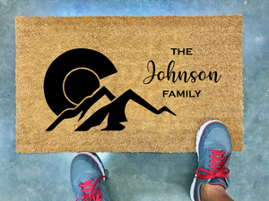 Custom Personalized Colorado Welcome Door Mat