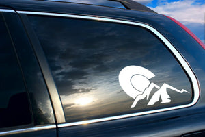 Colorado C over Mountains Sticker Decal