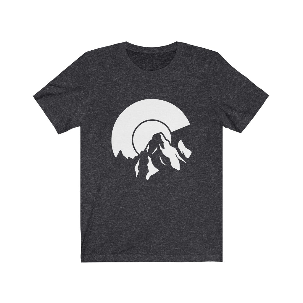 Colorado White Logo C Flag Mountain T-Shirt