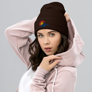 Colorado Cuffed Beanie with 3 Color Embroidered Design