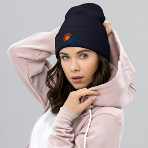 Colorado Cuffed Beanie with 3 Color Embroidered Design