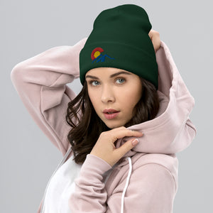 Colorado Cuffed Beanie with 3 Color Embroidered Design