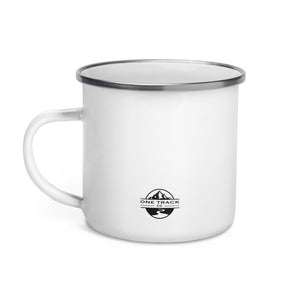 The Mountains Are Calling and I Must Go Explore Enamel Camping Mug 12 oz