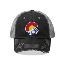 Load image into Gallery viewer, Colorado Distressed Embroidered Logo Trucker Hat
