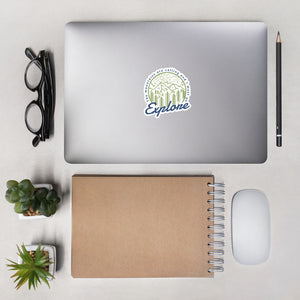 The Mountains are Calling and I Must Go Explore Bubble-free stickers
