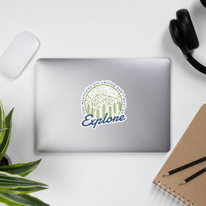 The Mountains are Calling and I Must Go Explore Bubble-free stickers