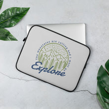 Load image into Gallery viewer, The Mountains are Calling and I Must Go Explore Laptop Sleeve for 13 inch or 15 inch laptop
