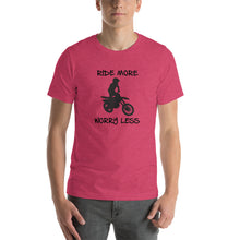 Load image into Gallery viewer, Ride More Worry Less Dirt Bike Rider - Short-Sleeve Unisex T-Shirt
